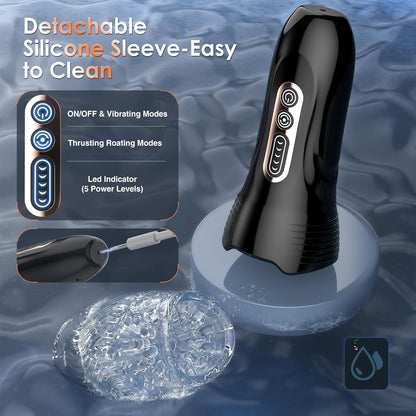 Automatischer Masturbator Penis Stroker mit 5 Stoß & Rotationsmodi & 10 Vibrationsmodi