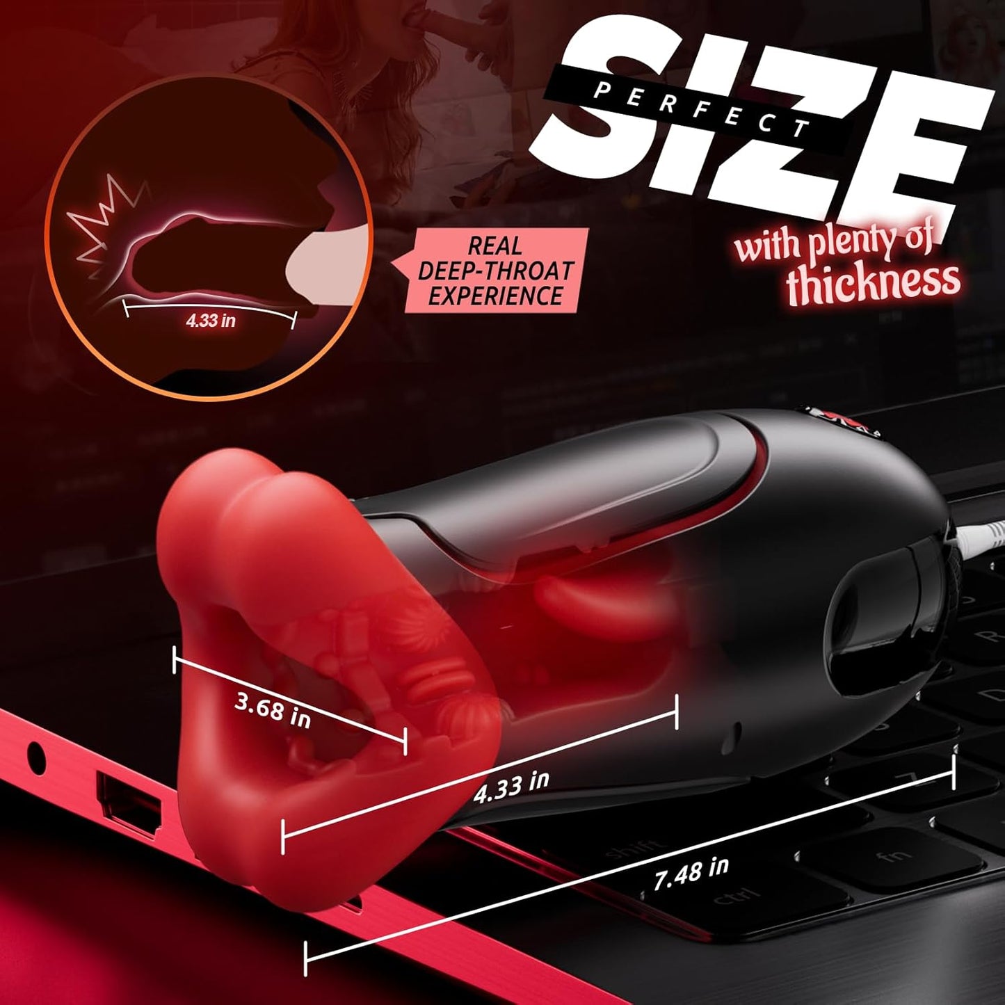 Elektrischer Masturbator Oralsex Stroker Blowjob Taschenmuschi mit 9 Vibrationsmodi