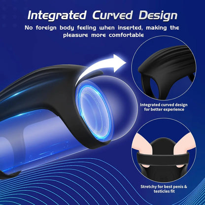 180° Penistrainer Vibrator Stimulator Penishülle mit 10 Vibrationsmodi