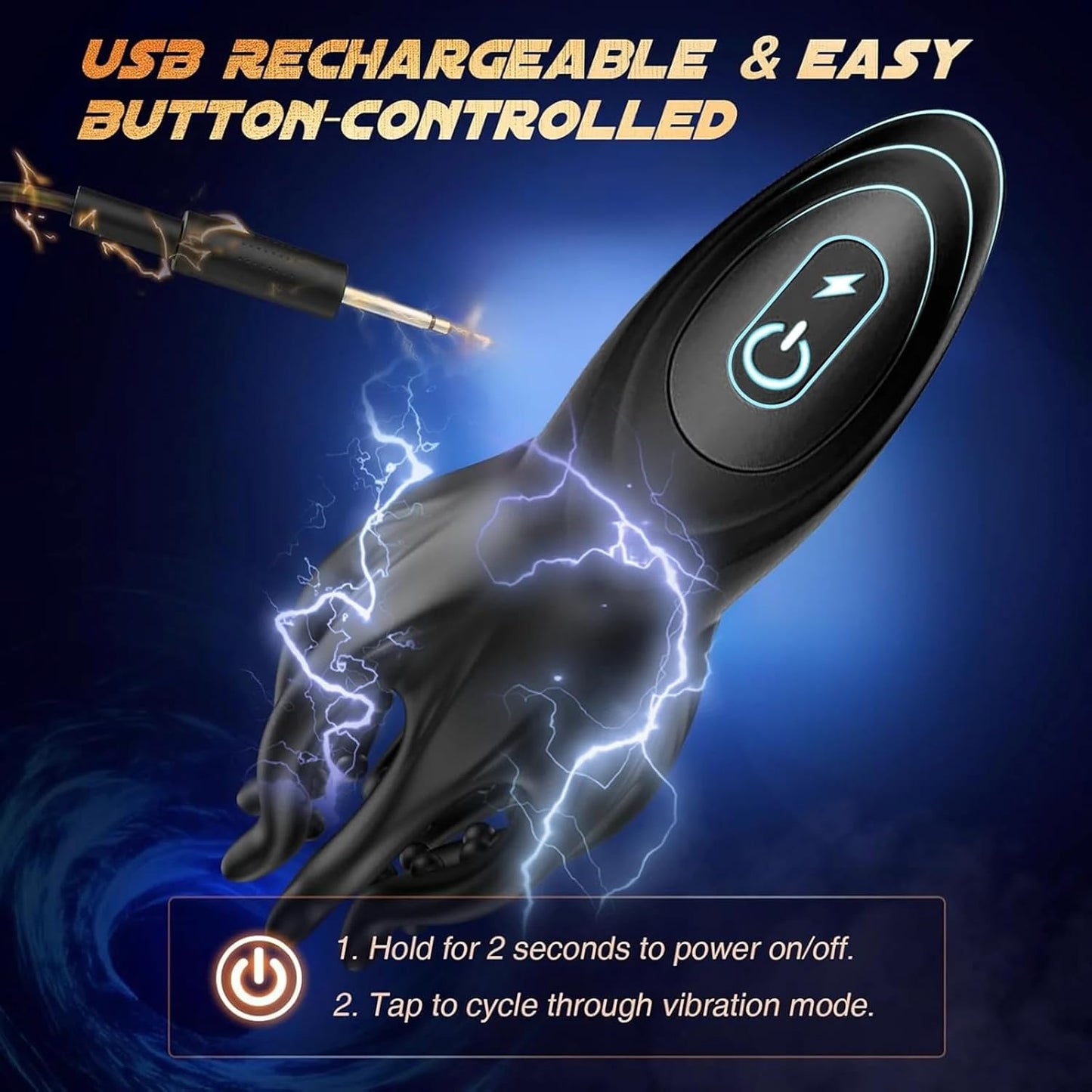 E-stim Penistrainer Vibrator Eichelmassagegerät mit 12 Vibrationsmodi & 7 Elektro Modi