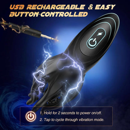 E-stim Penistrainer Vibrator Eichelmassagegerät mit 12 Vibrationsmodi & 7 Elektro Modi
