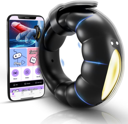 Doppelmotor Verstellbarem Penisring Vibrator mit 10 Vibrationsmodi