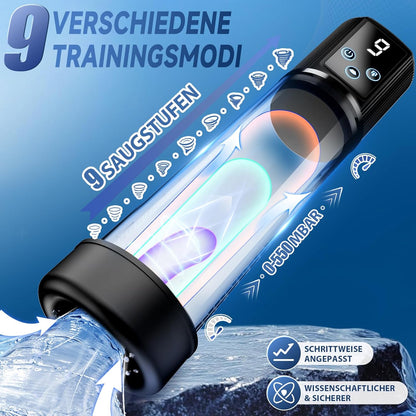 LCD-Display Elektrischer Penispumpe Penisvergrößerung mit 9 Saug und Trainingsmodi