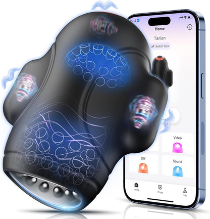 4 IN 1 Penis Trainer Eichel Stimulator Blowjob Masturbator mit 10 Bieten & 10 Vibrations