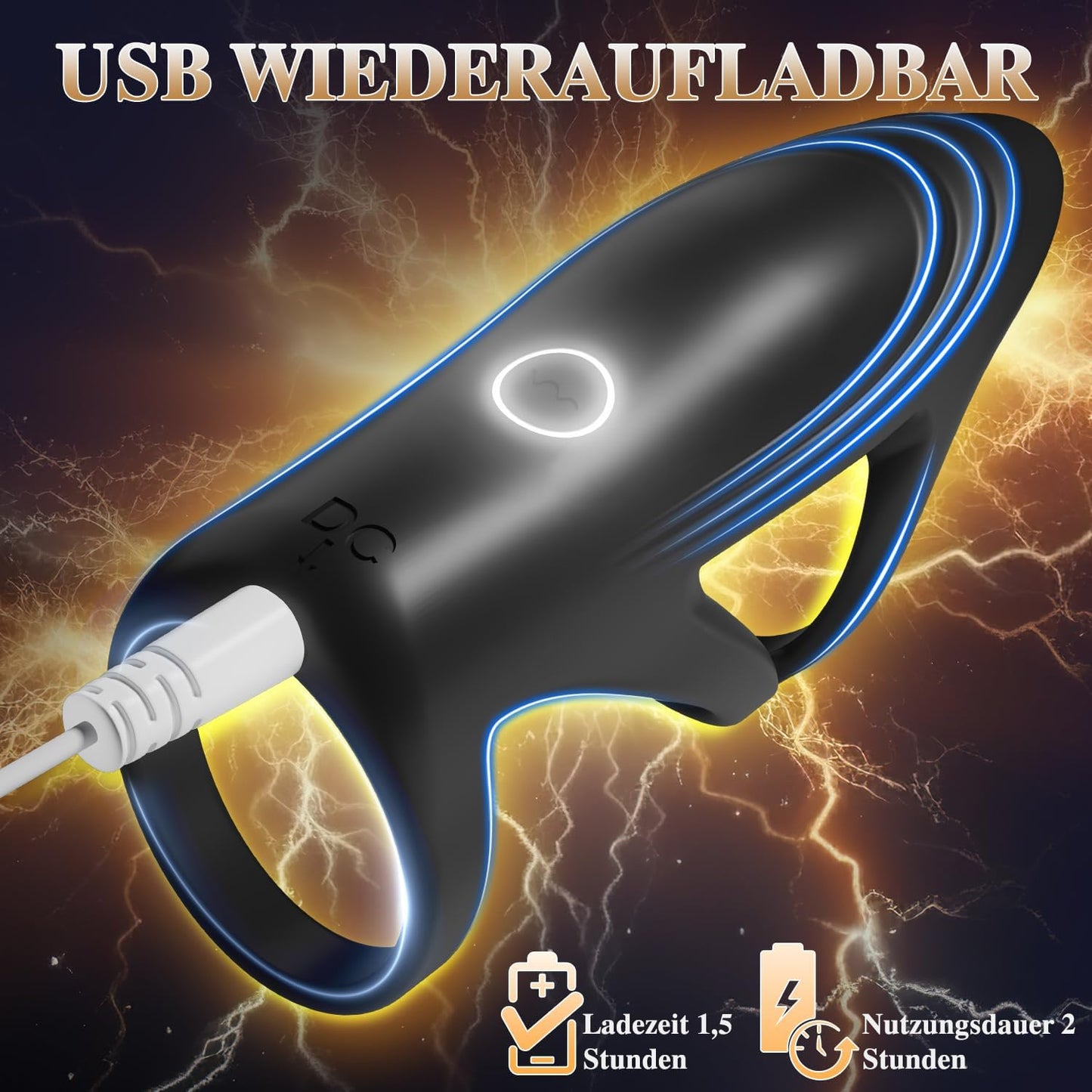 3 IN 1 Dual Cockring Penistrainer Vibrator Masturbator mit 7 Vibrationsmodi