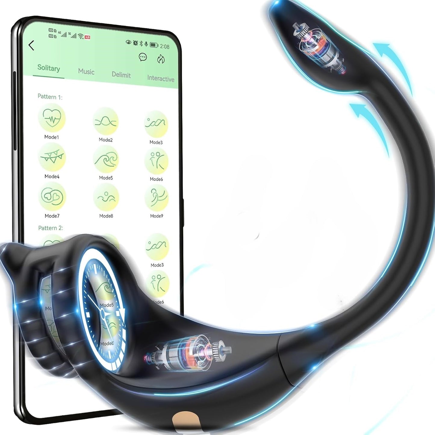 APP Steuerung Penisring Prostate Massager Anal Vibrator mit 10 Vibrationsmodi
