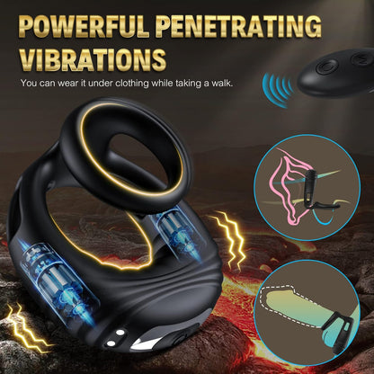 Dual Penisringe Cockring Penis Trainer Masturbatoren mit 10 Vibrationsmodi