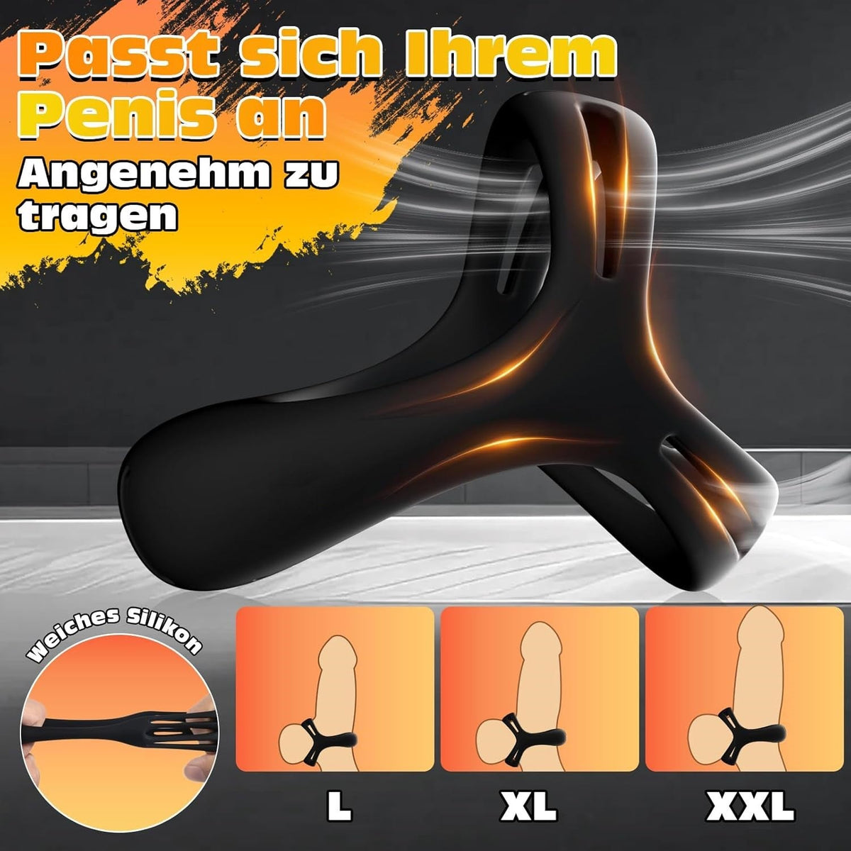 Dreieckiger Silikon Penisring Vibrator Trainer Stimulator Masturbator Ejakulation
