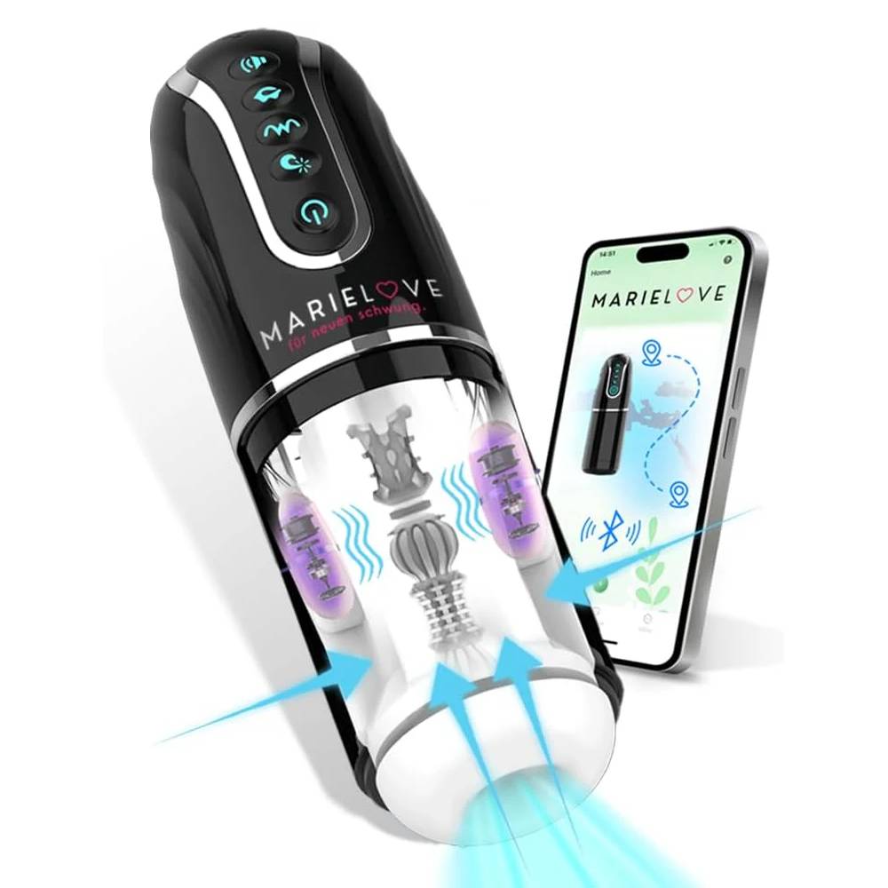 App Steuerung Elektrischer Masturbator Blowjob Simulator mit 6 Vibration & Saugen