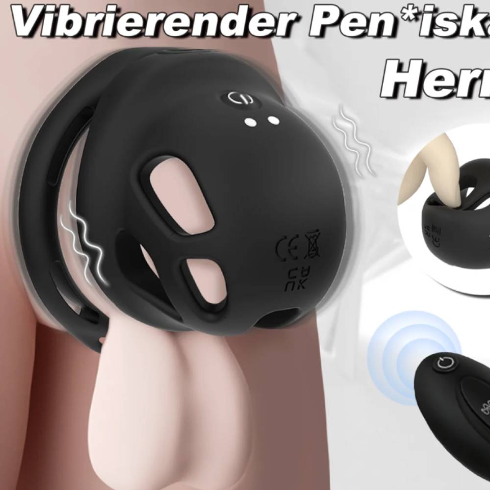 Vibrierender Peniskäfig Chastity Cage Keuschheitskäfig Harnröhrenschlauch mit Mehrere Vibrationsmodi