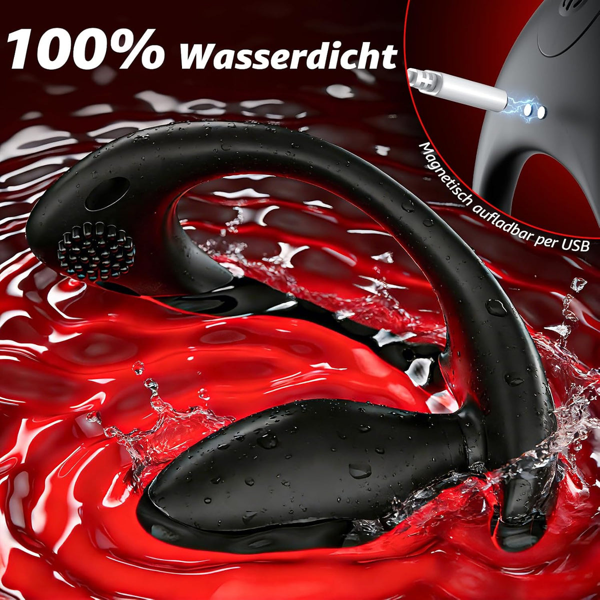 4 IN 1 Tragbarer Analvibrator Penisring Hodenvibration mit Stoßfunktion & 9 Kraftvolle Modi