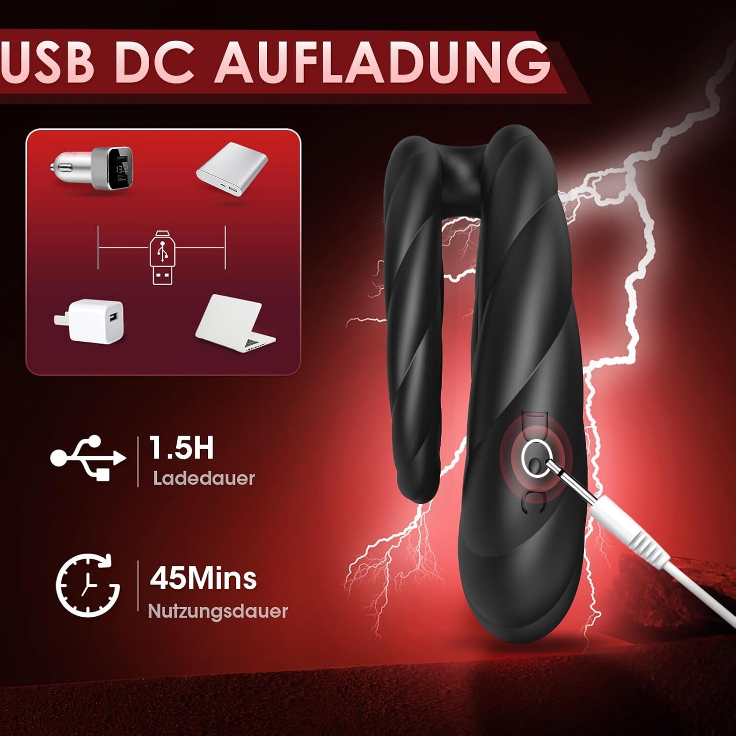 Dual Cockring Penistrainer Vibrator Masturbatoren mit 10 Vibrationsmodi