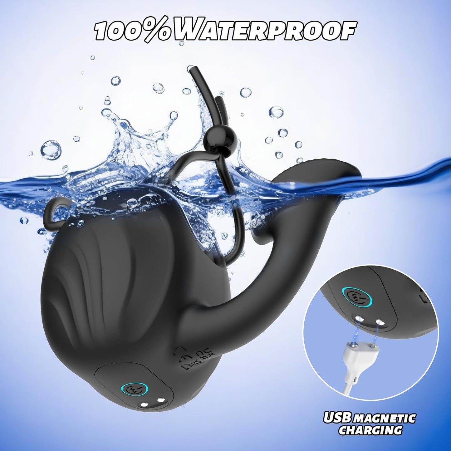 Eicheltrainer Vibrator Penisringe Hodenstimulator Masturbator mit 10 Vibrationsstufen