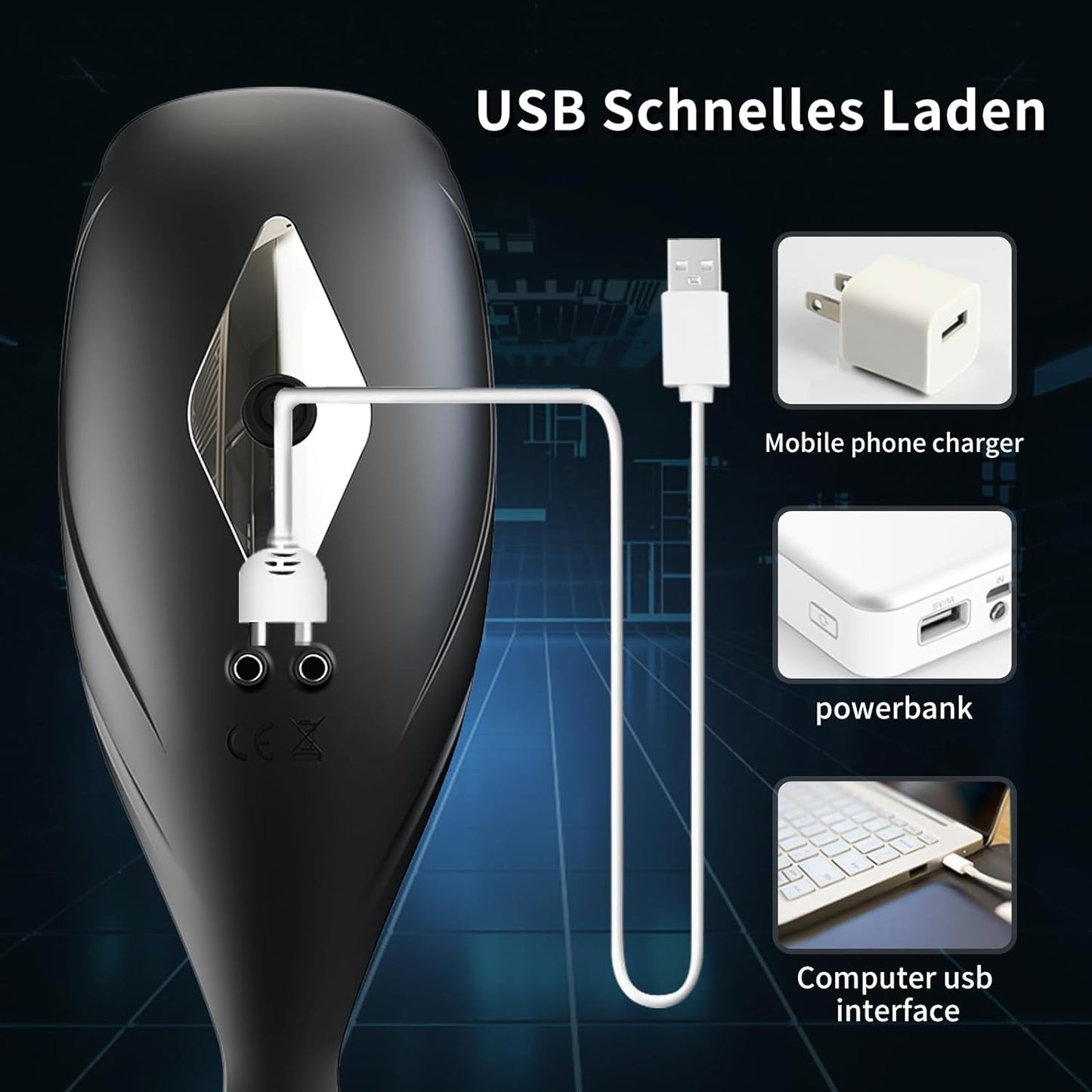 2 in 1 Penistrainer Vibrator Cockring Stimulieren Masturbator mit 10 Vibrationsmodi