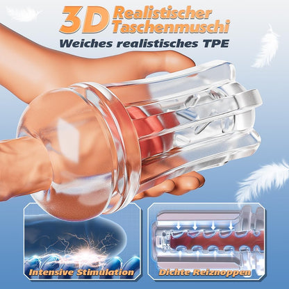 Automatischer Masturbator Penispumpe Stroker mit 7 Saugmodi und 10 Vibrationsstufen