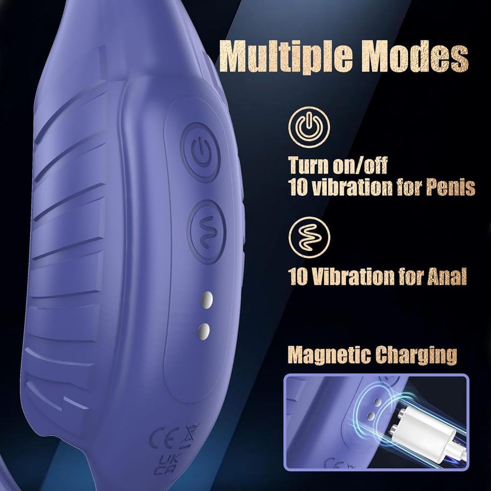 4 IN 1 Elektrischer Penistrainer Vibrator Cockring Prostatamassager mit 10 Vibrationsmodi