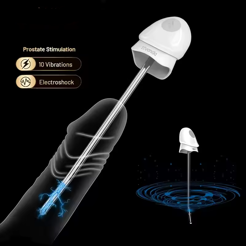 Elektrostimulations Penis Plug Vibrator Dilatator mit Harnröhren Katheter & 10 Vibrationsmodi