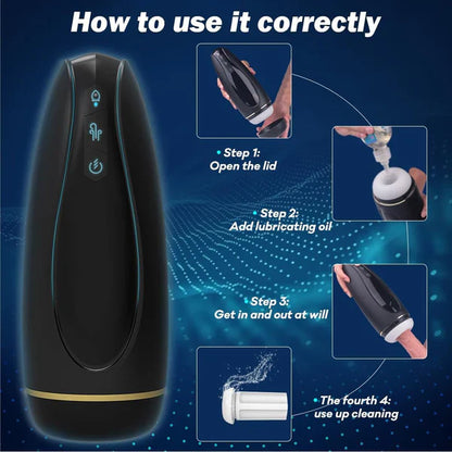 Automatischer Masturbationsbecher Glans Stimulator mit 9 Vibrationsmodi und 5 Saugmodi
