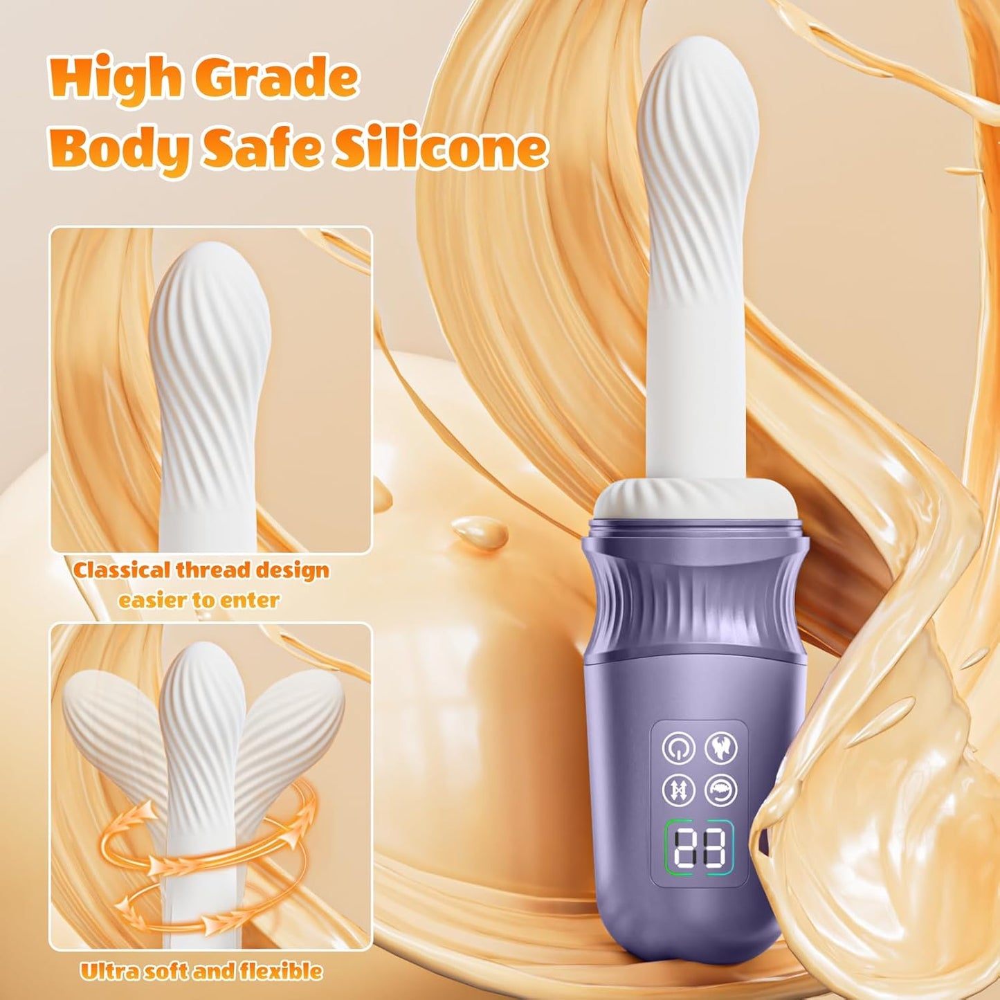 APP Control Sex Machine Thrusting Dildo Vibrator mit 10 Vibrating & Thrusting & Heizung