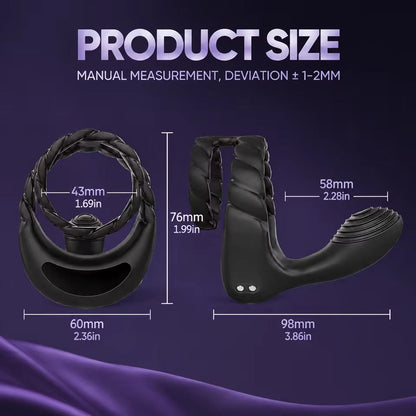 3 IN 1 Cock Ring Penisrainer Vibrator Hoden Stimulator Dammstimulationmit 10 Vibrationsmodi