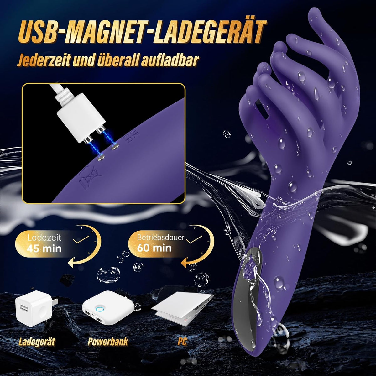 Elektrischer Eichel Stimulator Penismassagegerät Vibrator Masturbator mit 10 Vibrationsmodi