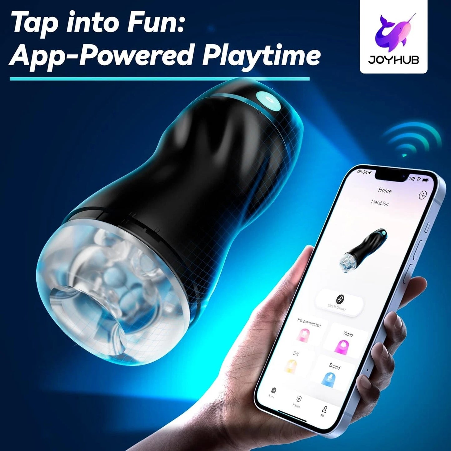 Elektrischer Masturbator Penisstimulator Vibrator mit 7 Vibrations und 3 Saugmodi
