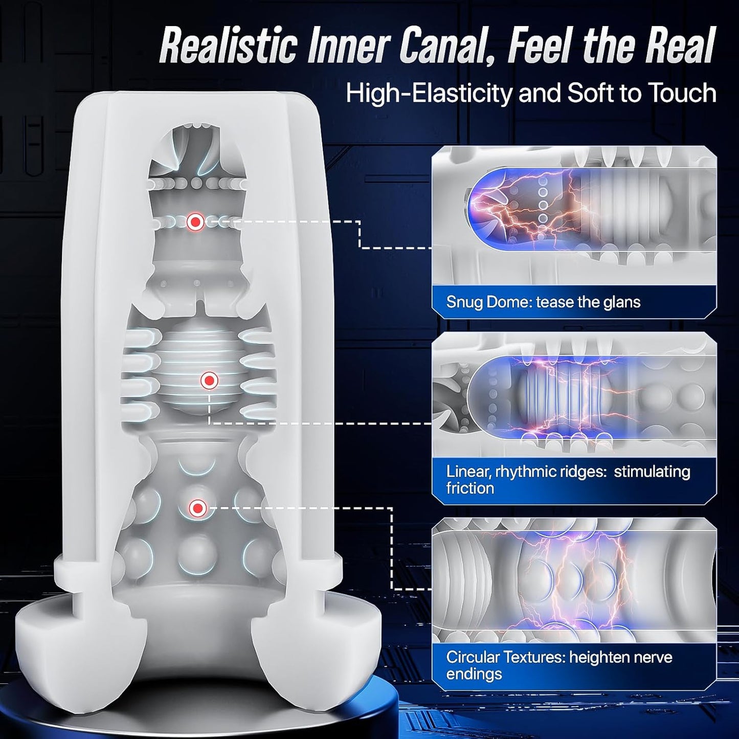 KI App Automatische Masturbator Sexmaschine mit 8 Saug & Stoß & Vibrationsfunktionen
