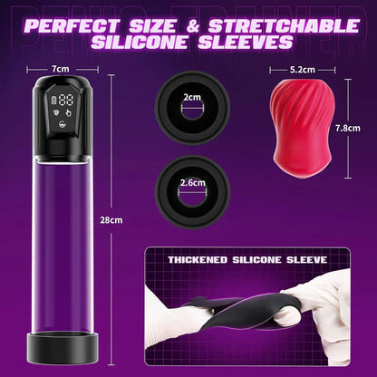 Elektrischer Penispumpe  Vergrößerer Pocket Pussy mit 5 Vibrations und Saugfunktionen