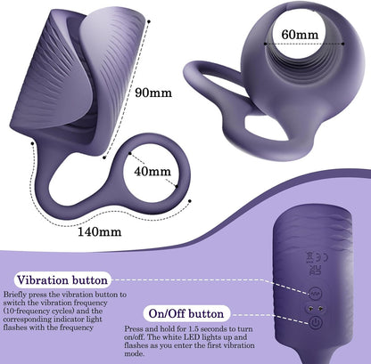 Penis Trainer Vibrator Cock RIng Massagegerät mit 10 Verschiedene Vibrationsmodi