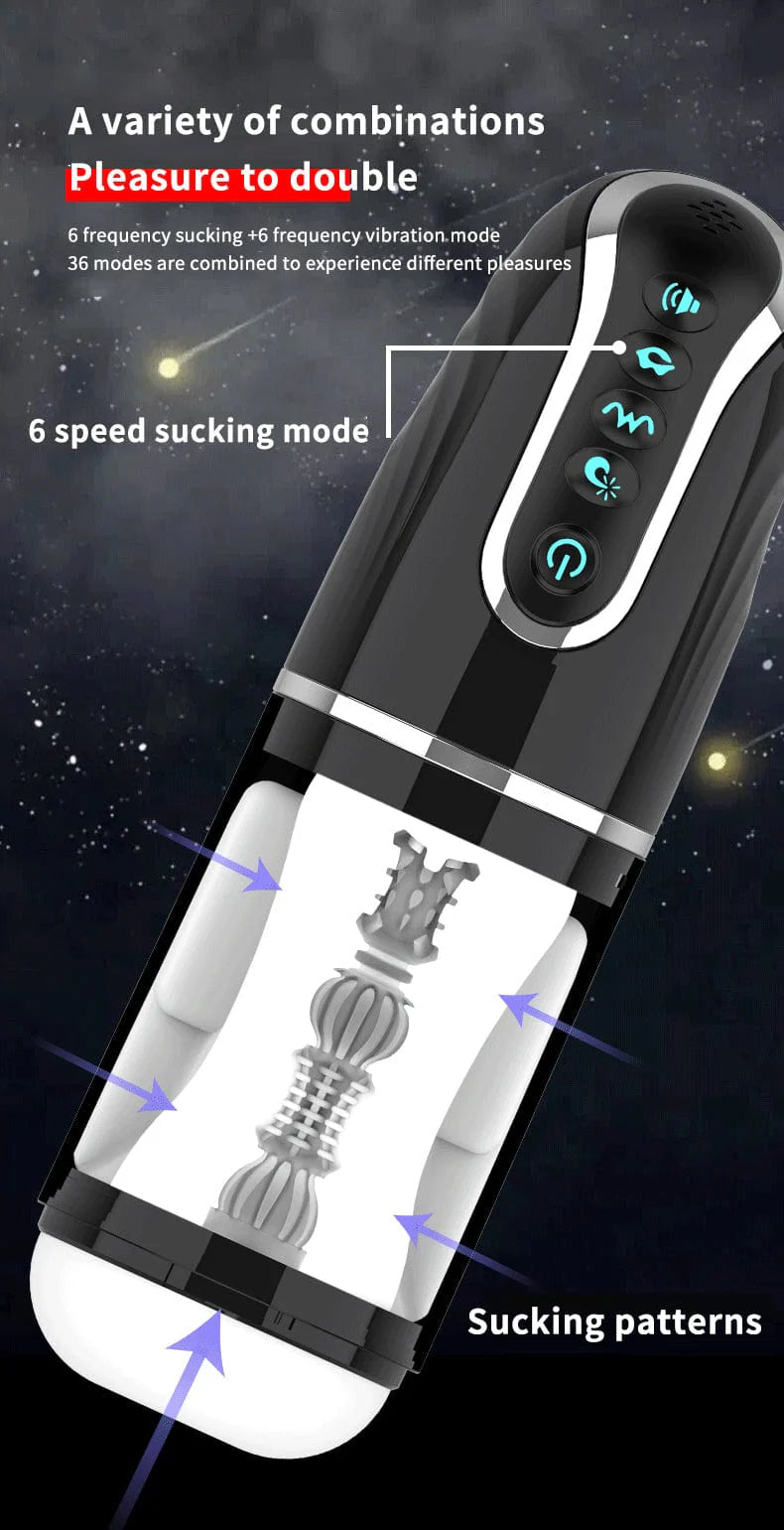 App Steuerung Elektrischer Masturbator Blowjob Simulator mit 6 Vibration & Saugen