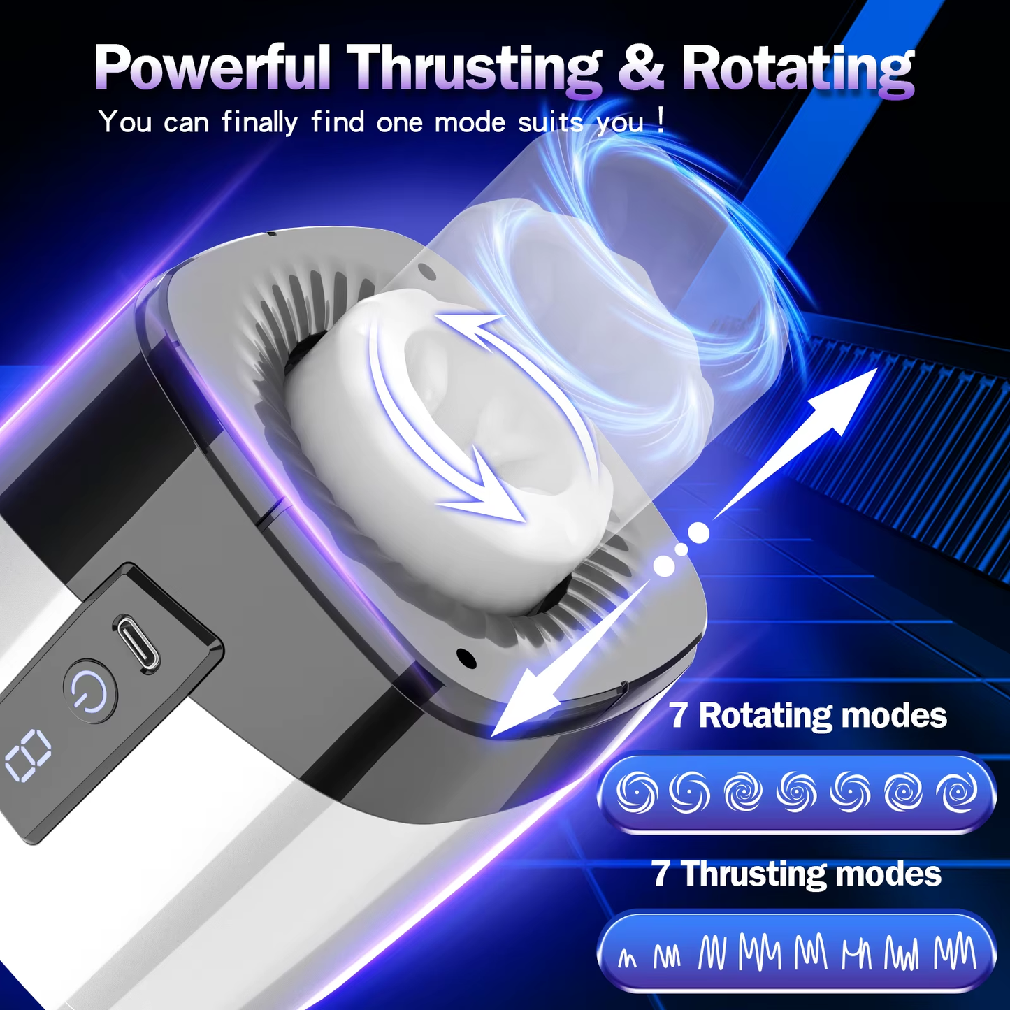 Automatischer Masturbator Penistrainer Stroker Blowjob mit 7 Stöße und Saugen