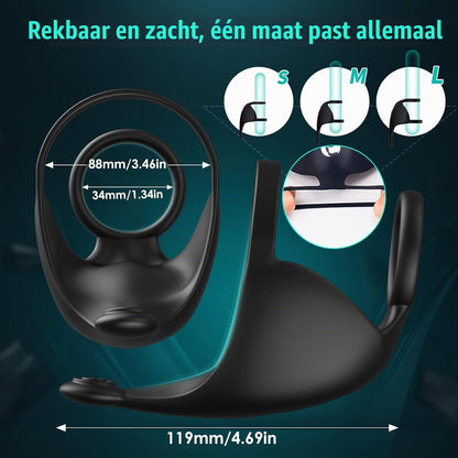 App-gesteuerter Cockring Penistrainer Vibrator Hoden Stimulator mit 9 Vibrationsmodi