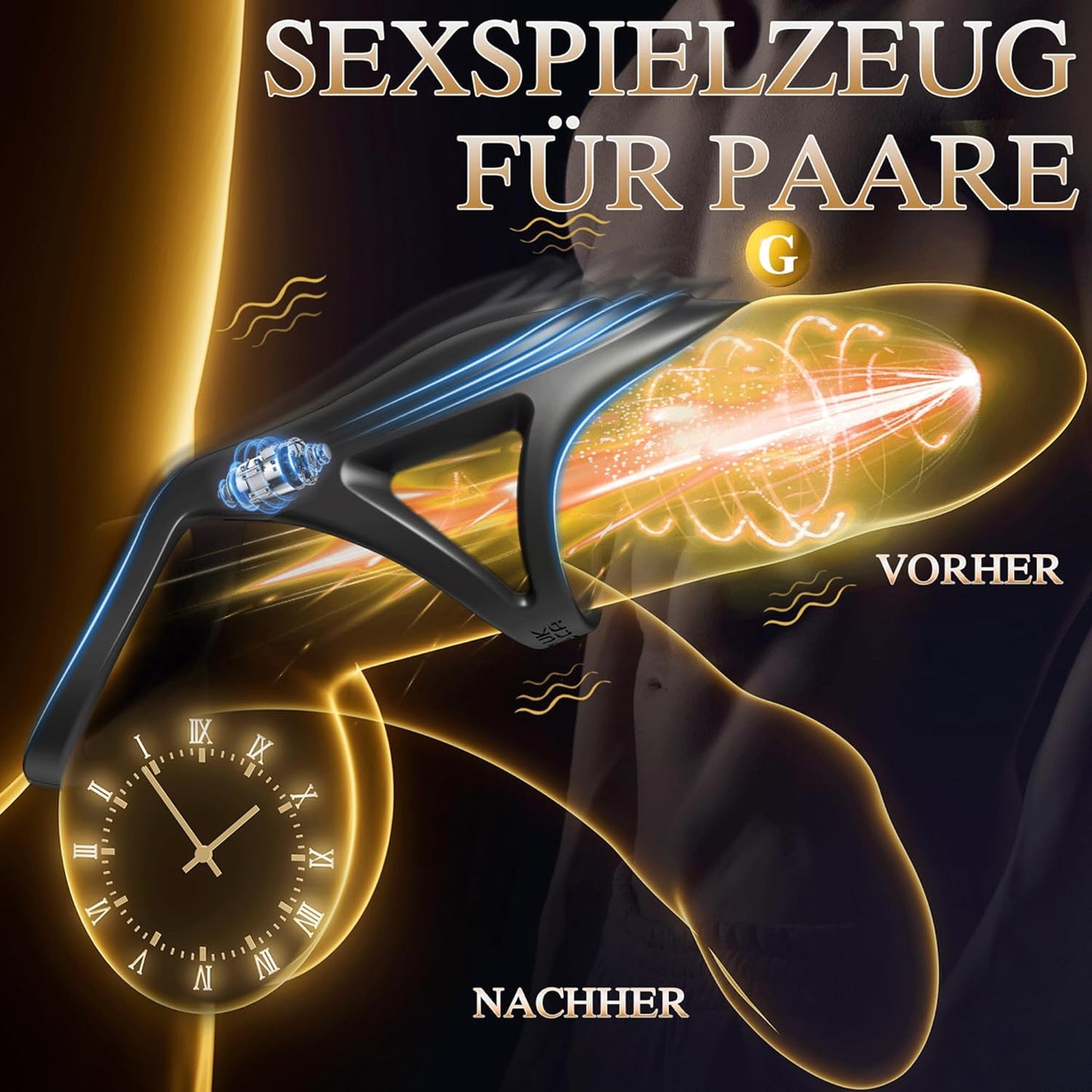 3 IN 1 Dual Cockring Penistrainer Vibrator Masturbator mit 7 Vibrationsmodi