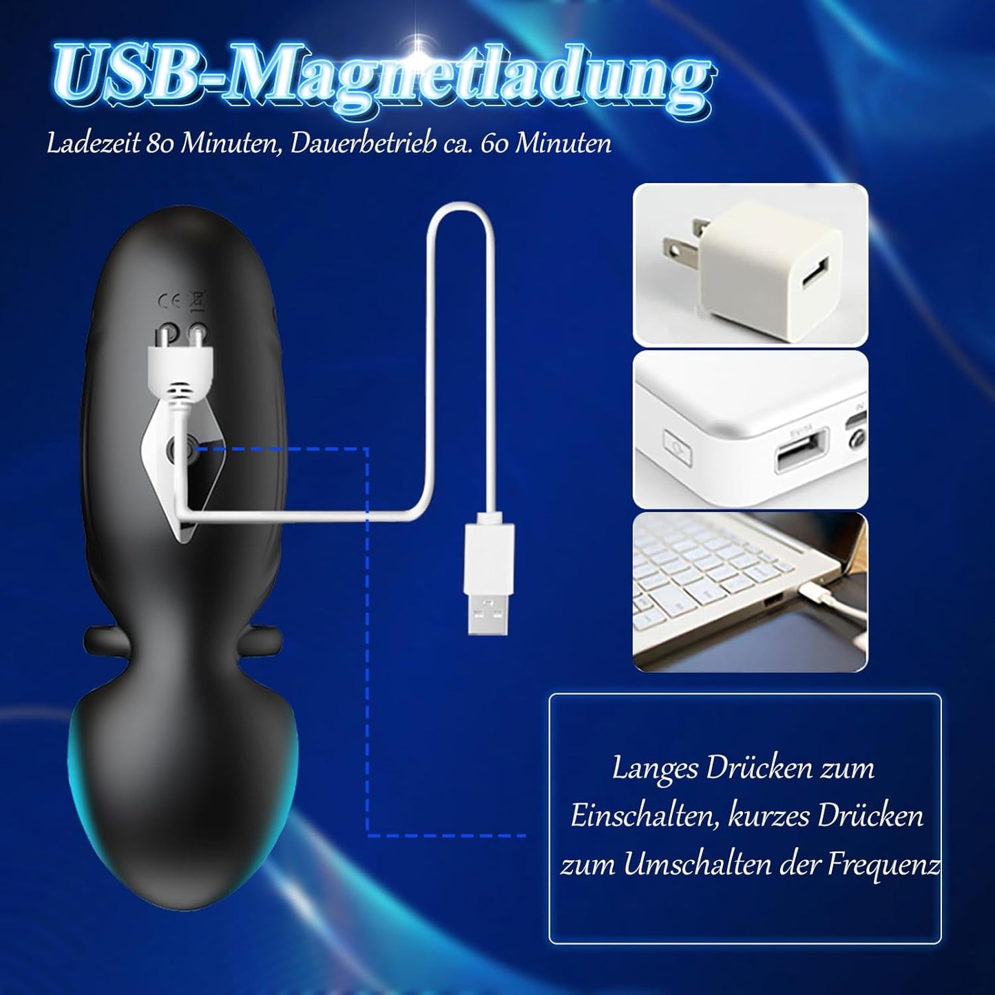 Elektrischer Masturbator Eichel Stimulator Penistrainer Vibrator mit 9 Modi