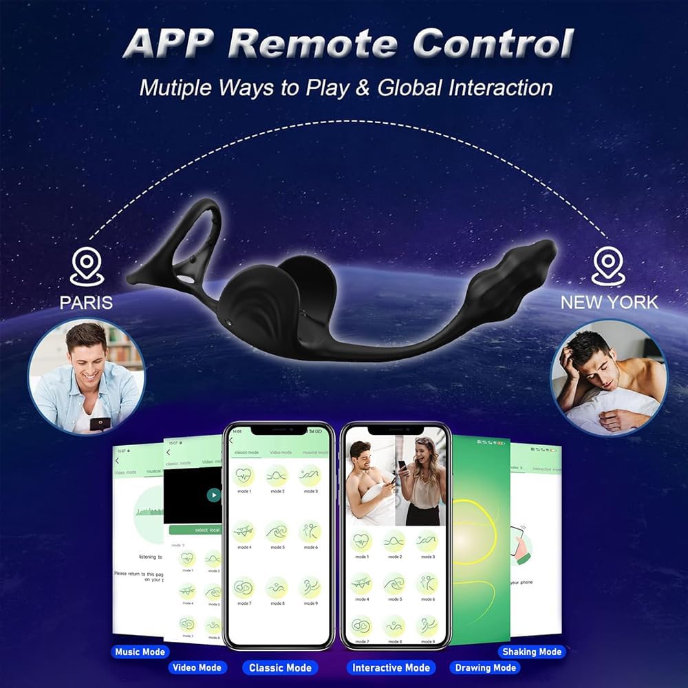 3 IN 1 Hodenvibrator Penisring Vibratoren Prostata Stimulator Massagegeräte mit 9 Vibrationsmodi