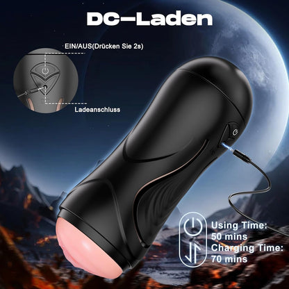 Elektrischer Masturbator Taschenmuschi Blowjob mit 9 Vibrationsmodi