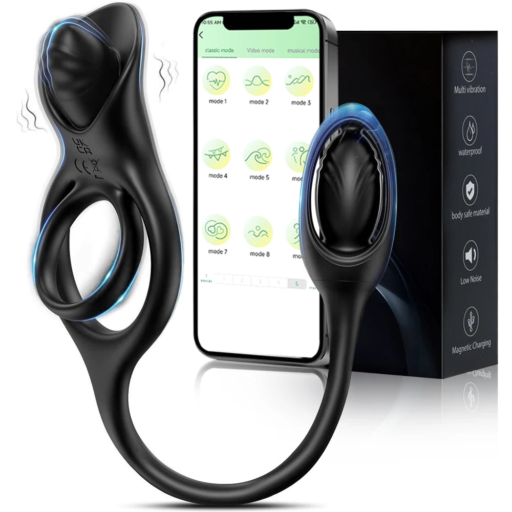 Drahtlose Steuerung Sperm Lock Ring Vibrierende Prostata-massagegerät mit 9 Vibrations