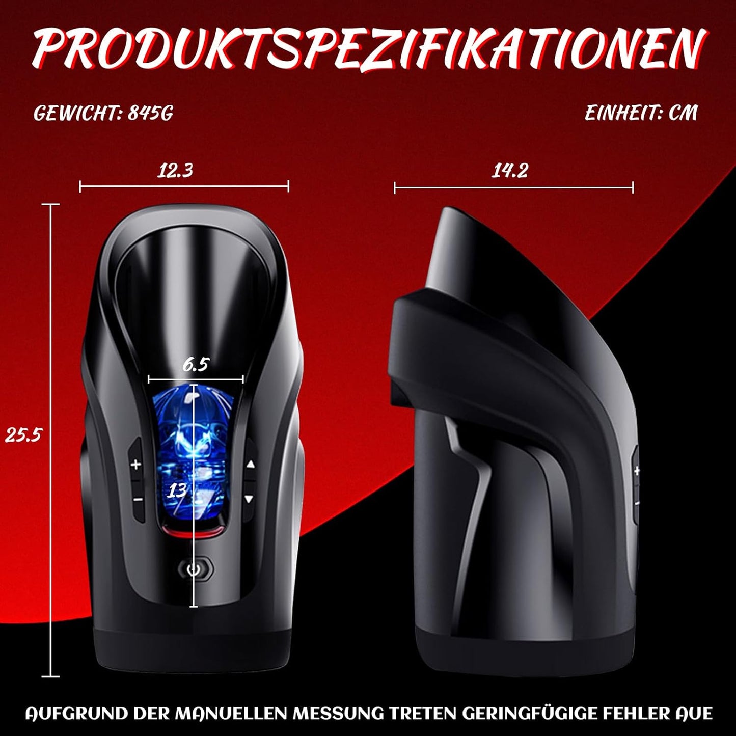 Cannon King Mini Elektrischer Masturbator Cup mit 10 Stoßmodi und 10 Geschwindigkeitsstufen
