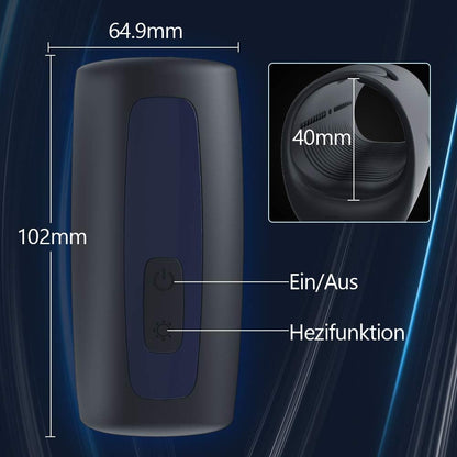 40 ℃ Heizung Elektrischer Penistrainer Vibrator Masturbator mit 10 Vibrationsmodi