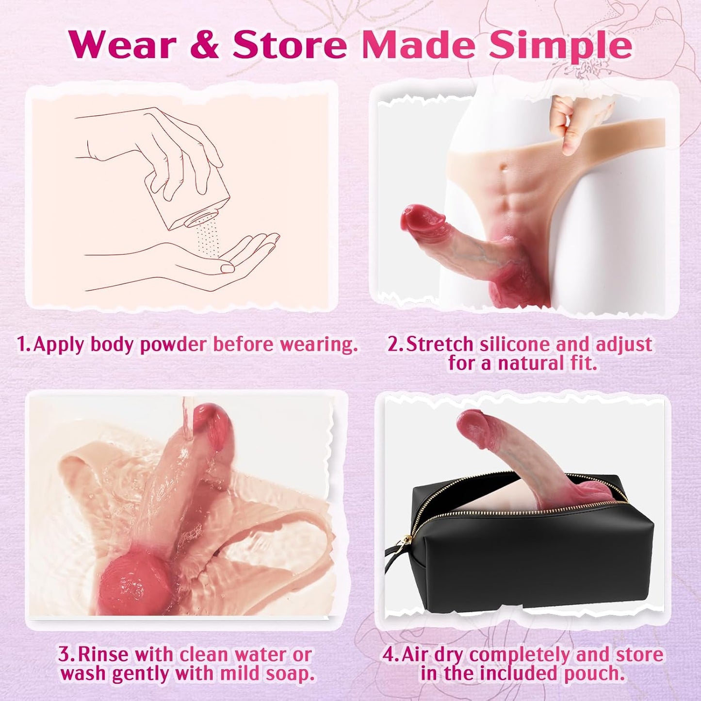 Realistischer Ultra-elastischer Tragbarer Strap-On Dreieck Dildo Vibrator zum Aufschnallen