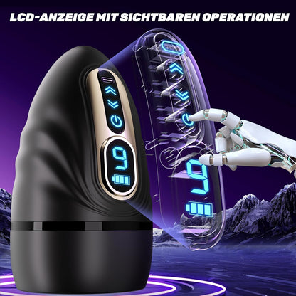 2 IN 1 Elektrischer Masturbieren Penistrainer Vibrator Stroker mit 9 Vibrationsmodi