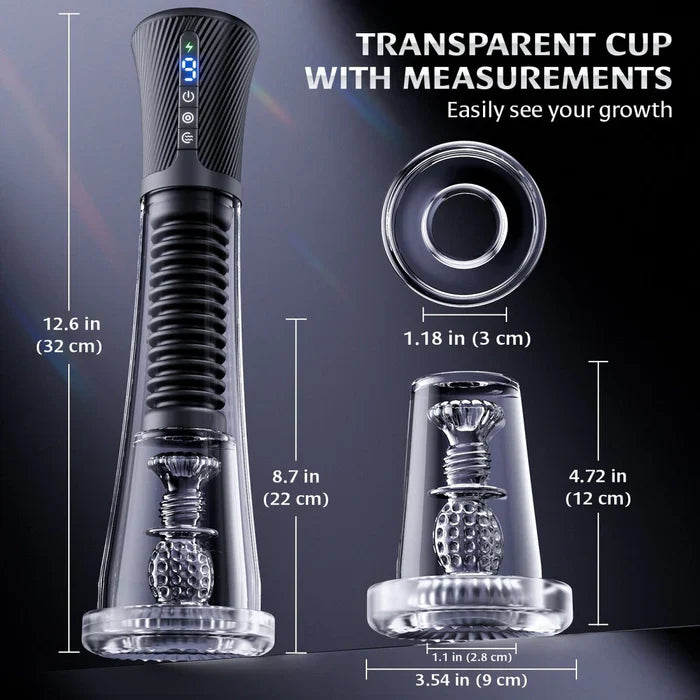 3 in 1 Elektrische Penispumpe Masturbatoren mit 9 Vibrationsintensitäten & 5 Saugmodi