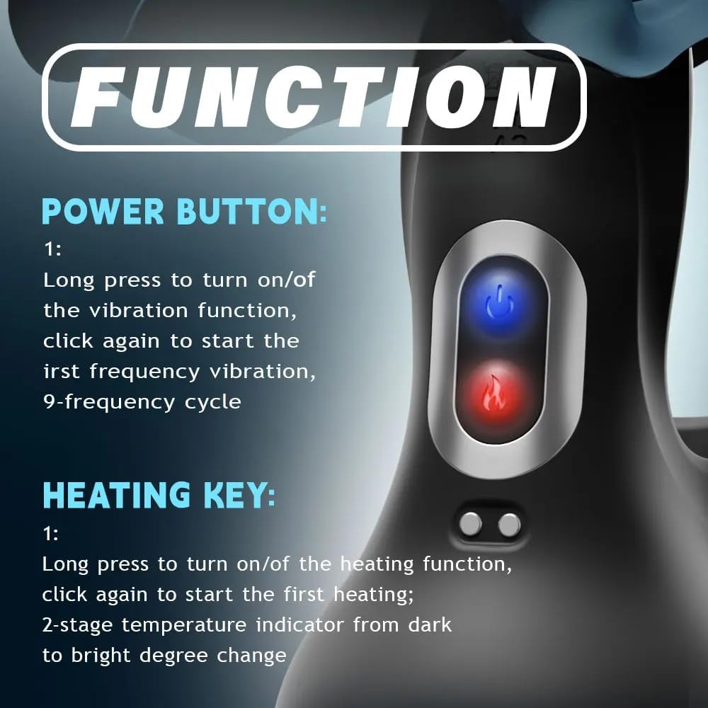 360° Hoden Vollabdeckungsstimulator Penistrainer Vibrator mit 9 Vibrations & Heizmodi