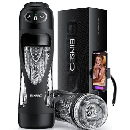 AI Sync Masturbator Stroker Blowjob Penispumpe mit 7 Geschwindigkeits Saug & Vibration