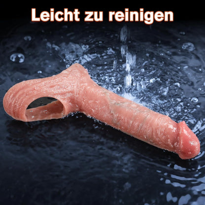 2.6'' Ultra-Realistische Penishülle Penisringe Enlarger mit Rutschfest Verdickt