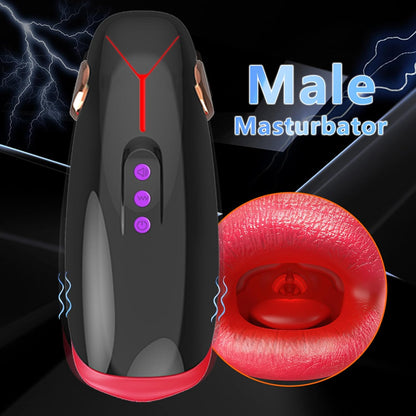 Elektrischer Masturbatoren Stroker mit 10 Vibrationsfunktionsmodi und Heizfunktion