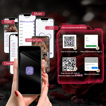 Fernbedienung & App Tragbarer Rose Vibrator Klitorisvibrator mit 10 Vibrations