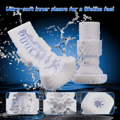 6 IN 1 Elektrische Masturbator Penistrainer Stroker mit 10 Vibrations und 8 Stoßmodi