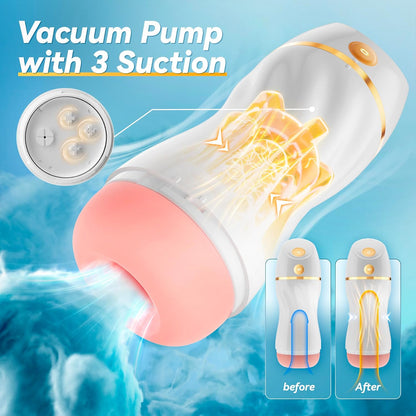 KI-interaktiver Saugmasturbator Penis Stroker Sexmachine mit 7 Vibrations und Saugmodi