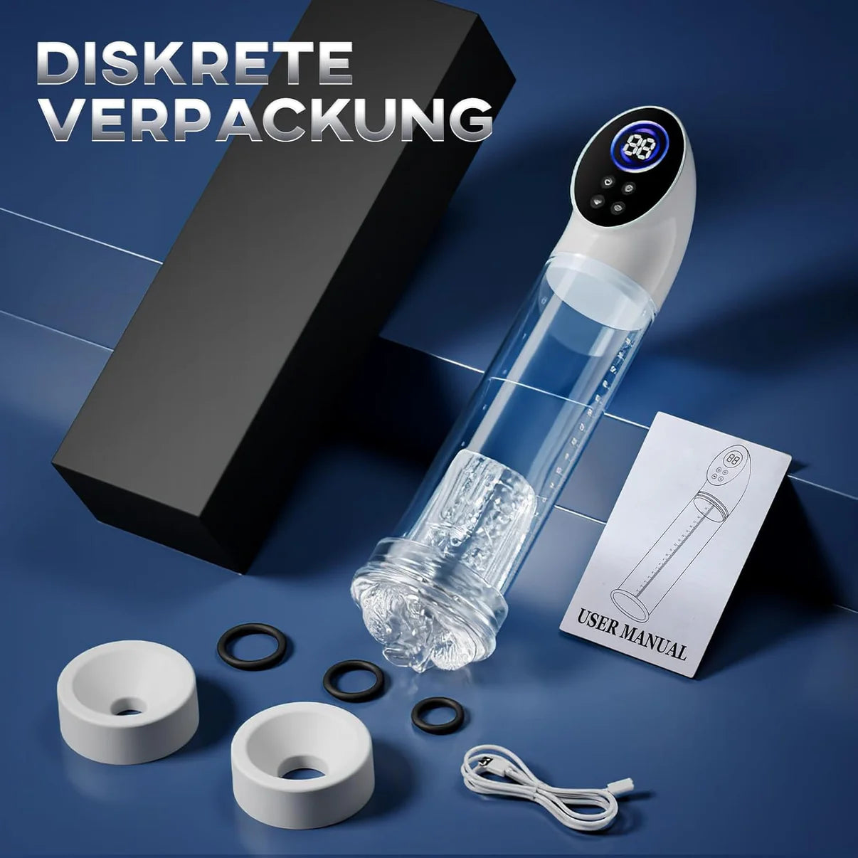 LCD-Display Elektrische Penis Pumpe Vakuumpumpe mit 6 Stufen Saugkraft